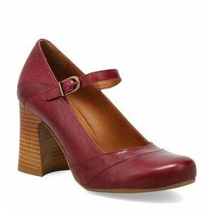 "Kit" ruby leather Maryjane stacked heels - new in box!